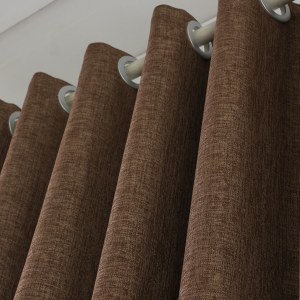 Regent Linen Style Dark Coffee Curtain Drapes 5