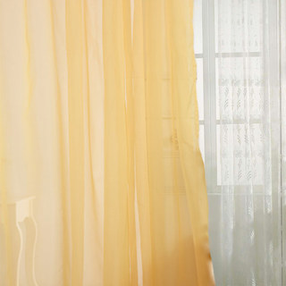 Smarties Bright Yellow Soft Sheer Curtain 4