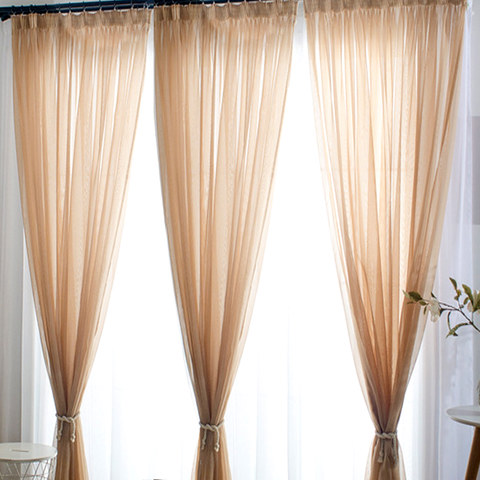 Smarties Sand Beige Soft Sheer Curtain 1