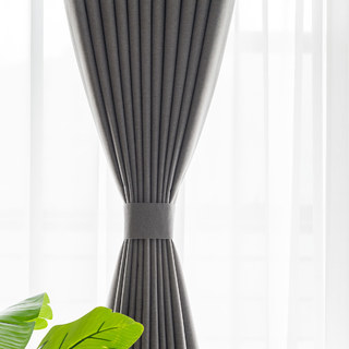 Herringbone Gray 100% Blackout Curtain Drapes 6