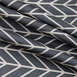 Shard Mid Century Modern Charcoal Gray Chevron Herringbone Curtain 20