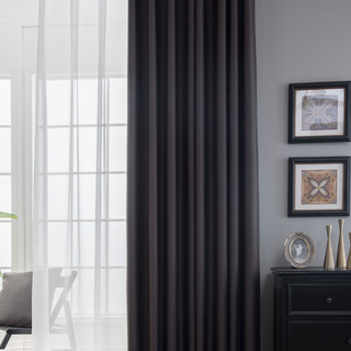 Superthick Dark Gray 100% Blackout Curtain Drapes 4