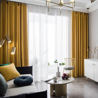 Superthick Lemon Yellow Blackout Curtain Drapes 3