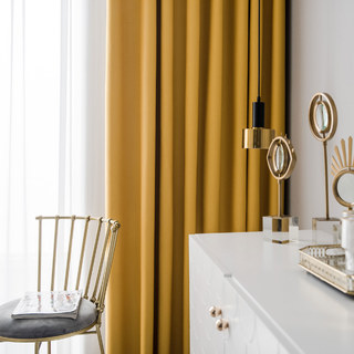 Superthick Lemon Yellow Blackout Curtain Drapes 5