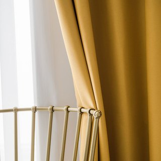 Superthick Lemon Yellow Blackout Curtain Drapes 8