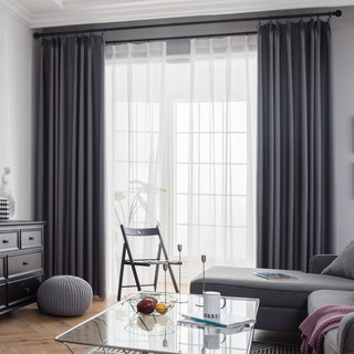 Superthick Light Gray 100% Blackout Curtain Drapes