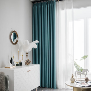 Superthick Turquoise Green Blackout Curtain Drapes 3