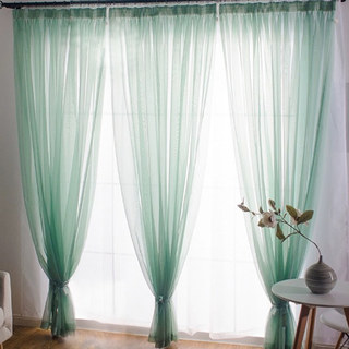 Smarties Soft Mint Green Duck Egg Sheer Curtain 5