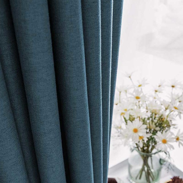 Pine Valley Denim Blue Blackout Curtain Drapes 1