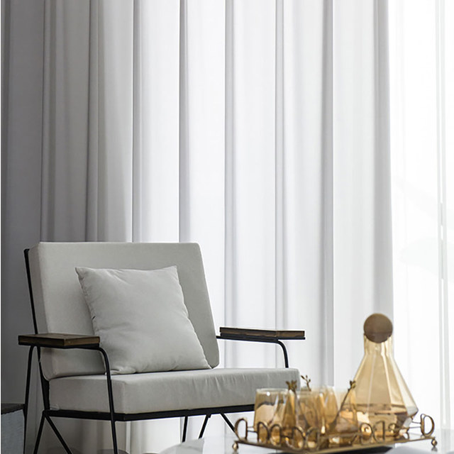 Grace Textured Ash Gray Heavy Sheer Curtain 1