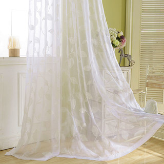 Wispy Woodland White Embroidered Sheer Curtain 3