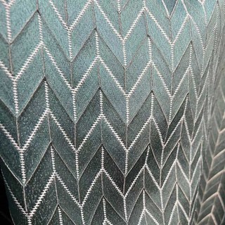 Elegante Art Deco Chevron Geometric Teal Curtain 4