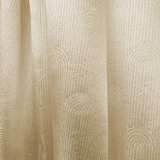 Rolling Hills Art Deco Shimmering Champagne Gold Sheer Curtains 3