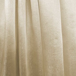 Rolling Hills Art Deco Shimmering Champagne Gold Sheer Curtains 5
