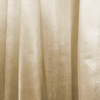 Rolling Hills Art Deco Shimmering Champagne Gold Sheer Curtains 4