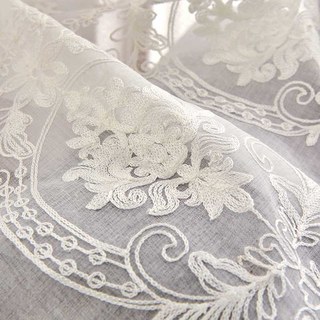 Royal Embroidered White Sheer Curtain 6