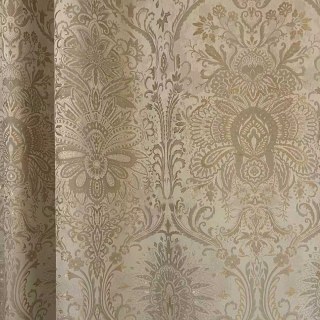 Ritz Luxury Jacquard Brocade Cream Gold Damask Floral Curtain 6