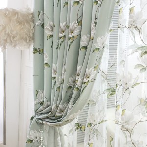 Morning Flower Mint Green Curtain 5