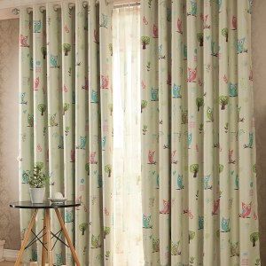 Owl Green Haze Curtain 8