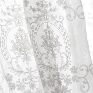 Royal Embroidered White Sheer Curtain