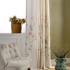 Fragrance Green Branch Embroidered Curtain 6