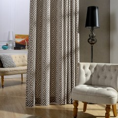 Greek Key Dark Brown Curtain 1