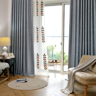 City Style Blue Grey Curtain 3