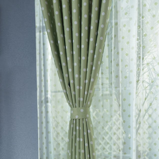 Classic Blackout Green Polka Dot Curtain 4