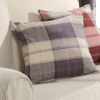 Cosy Plaid Check Light Purple Chenille Curtain 8