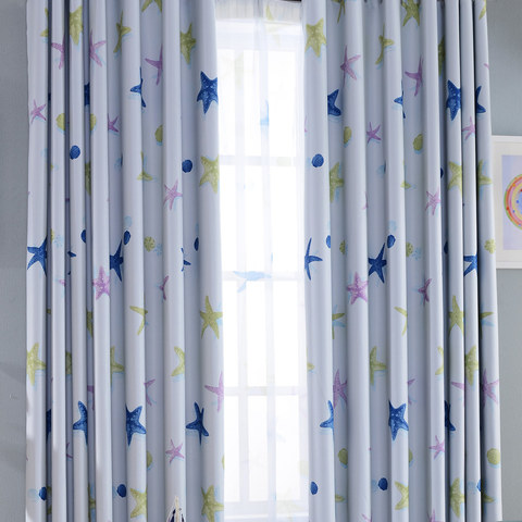Starfish Baby Blue Curtain 1