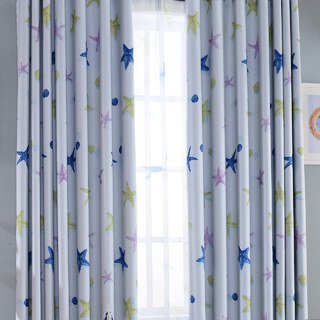 Starfish Baby Blue Curtain