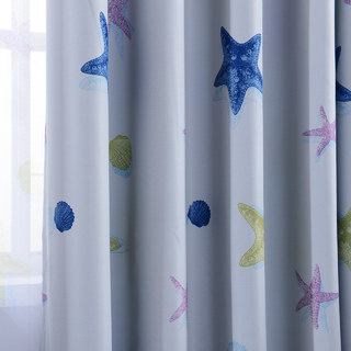 Starfish Baby Blue Curtain 5