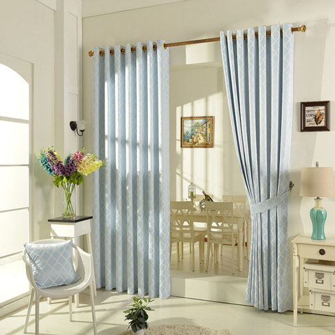 Wave Some Magic Jacquard Light Blue Curtain 1