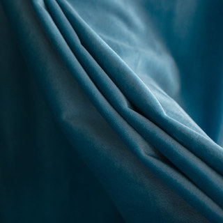 Lustrous Teal Blue Velvet Curtains 4