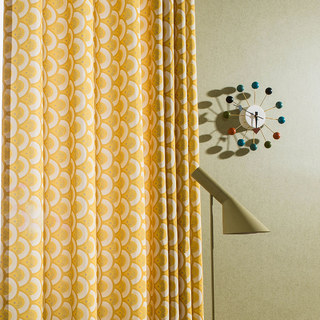 Hello Sunshine Modern Art Deco Yellow Floral Curtain 9