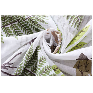 Lush Ferns Green Linen Sheer Curtains 5