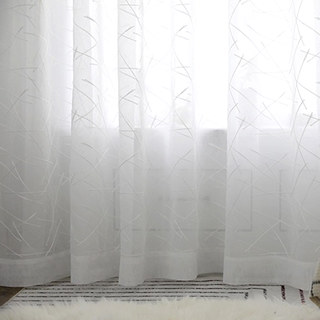 Simplicity Embroidered White Sheer Curtain 3