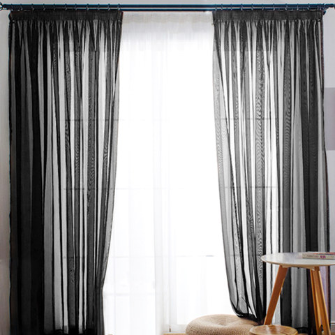Black shop sheer curtains