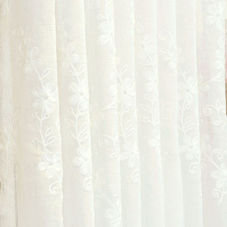 Touch Of Grace Embroidered White Flower Sheer Curtain 4