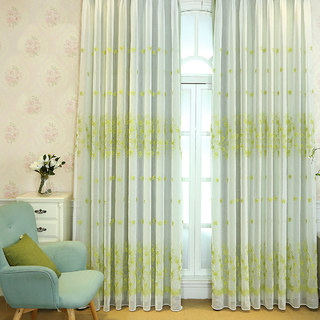 Lined Sheer Curtain Touch Of Grace Green Embroidered Sheer Curtain with Green Lining 2