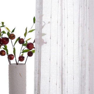 Craft Feel Textured White Dot Striped Sheer Curtain