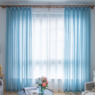 Luxe Teal Blue Sheer Curtain 2