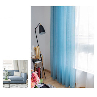 Luxe Teal Blue Sheer Curtain 4