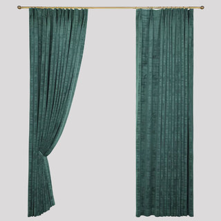 Premium Textured Green Velvet Curtain 6