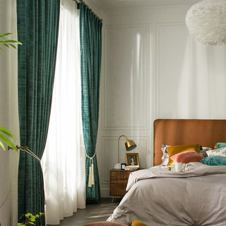 Premium Textured Green Velvet Curtain 3