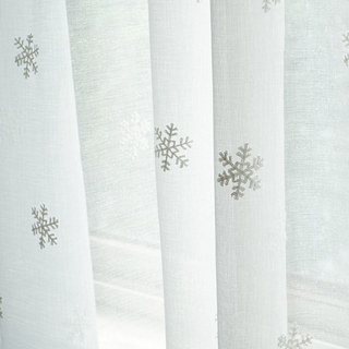 Seasons Christmas Decoration Embroidered Snowflake Sheer Curtain 5