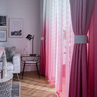 The Perfect Blend Ombre Pink Textured Sheer Curtain 4