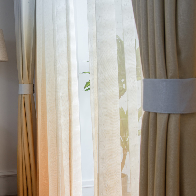 The Perfect Blend Ombre Yellow Textured Sheer Curtain