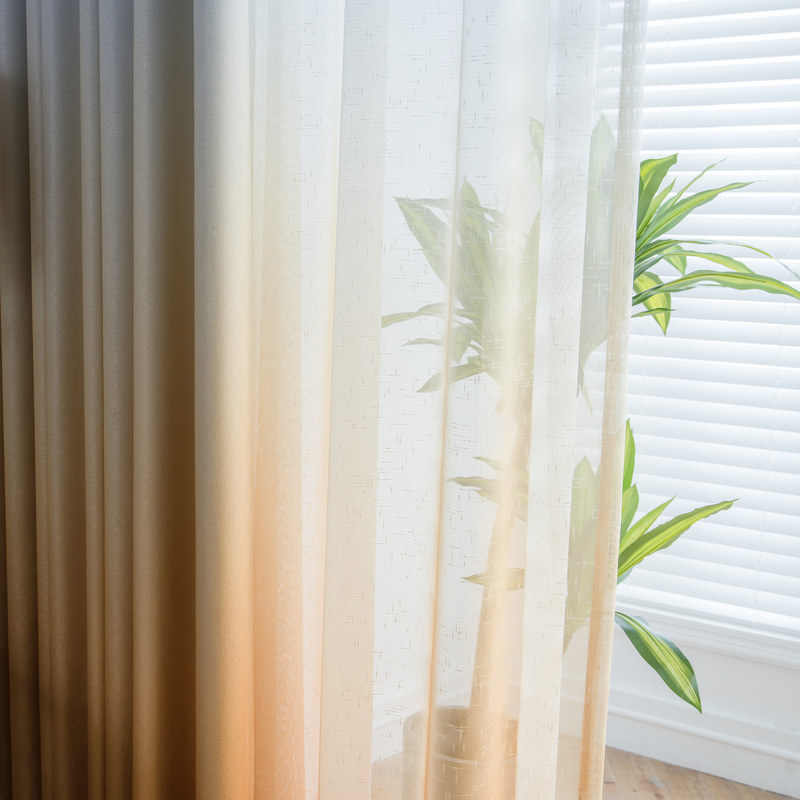 The Perfect Blend Ombre Yellow Textured Sheer Curtain