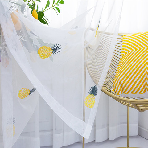 Calypso Tropical Pineapples Sheer Curtain 1